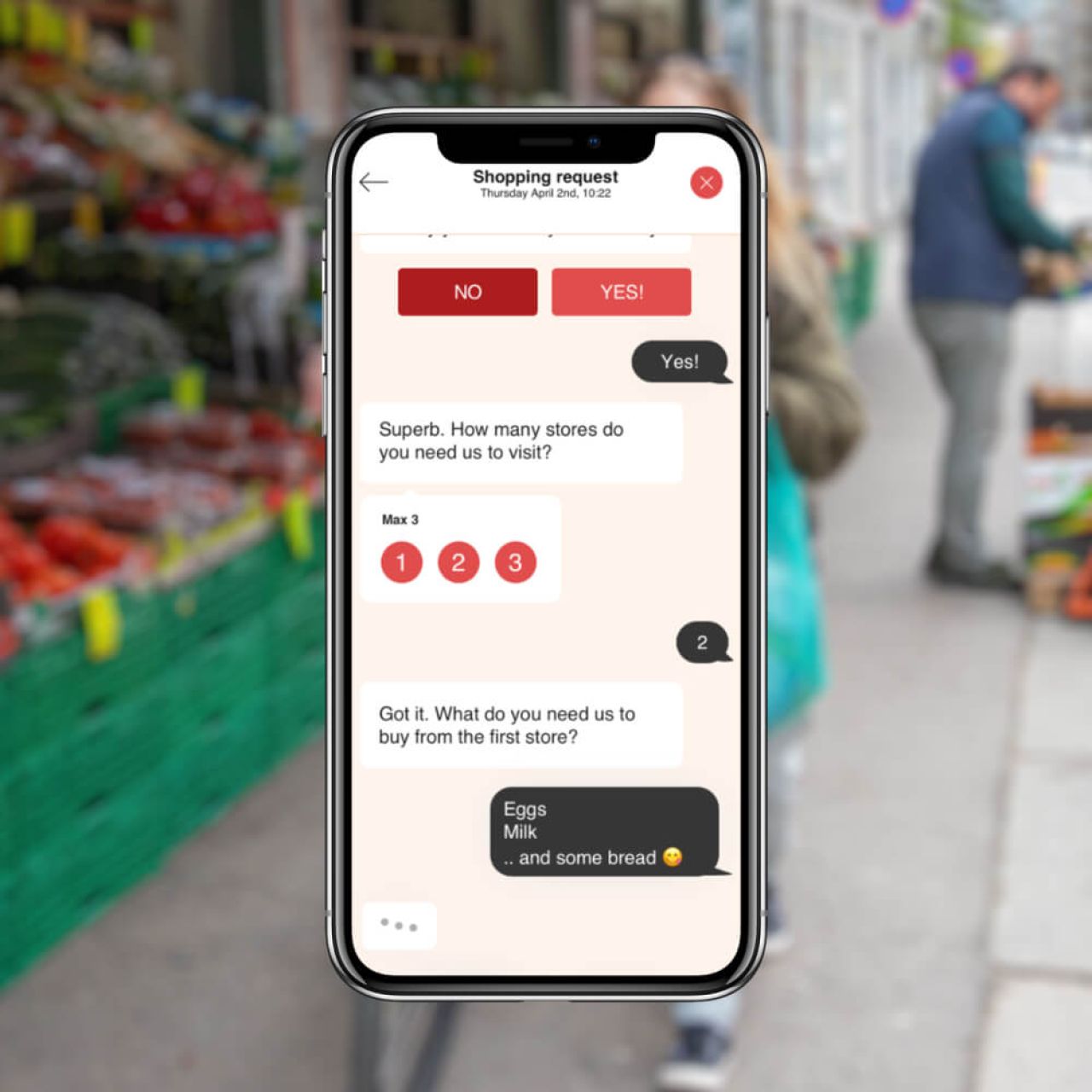 Norwegian Delivery Service App - Shopping request