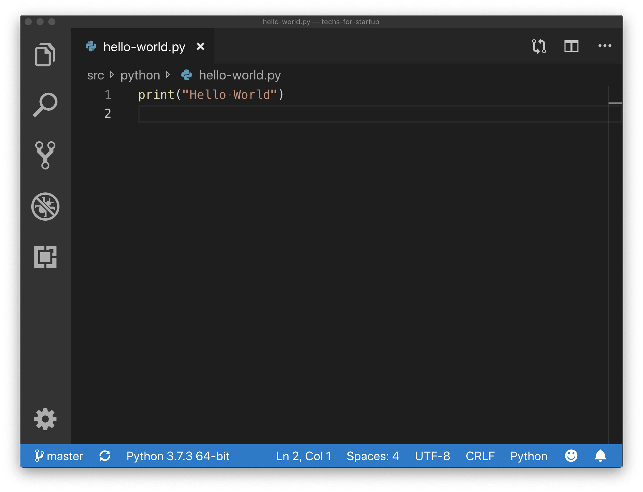 Python Hello World Example
